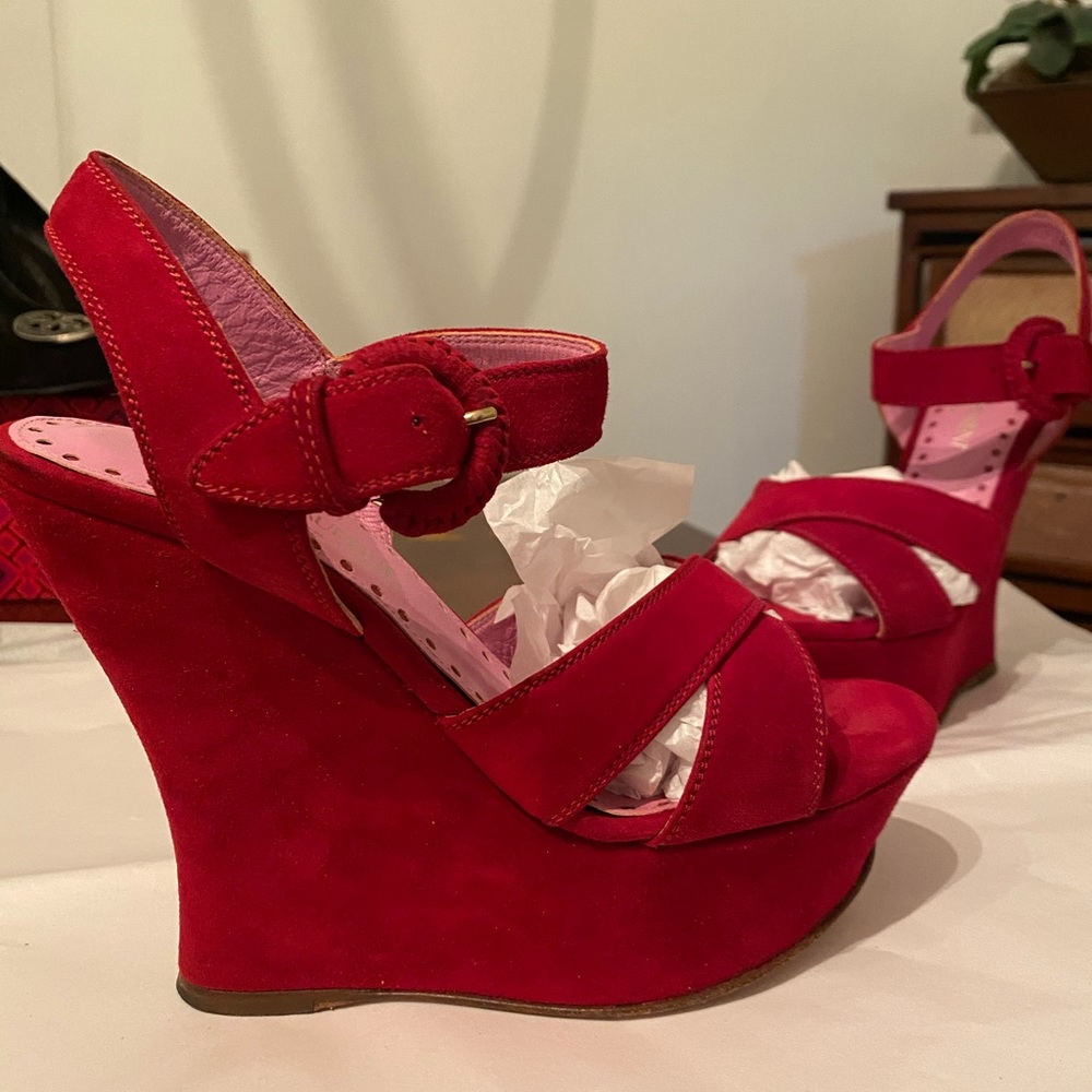 Yves Saint Laurent suede platforms